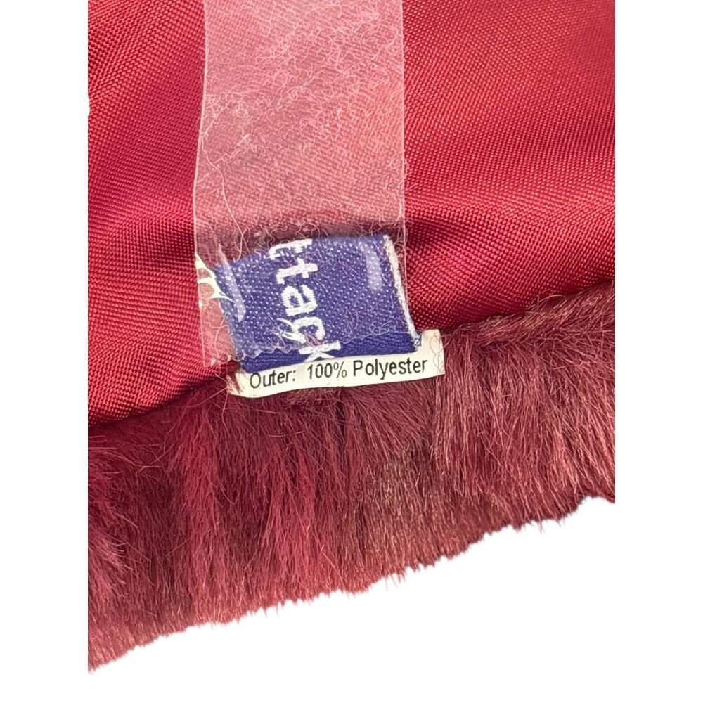 Hat Attack Faux Fur Scarf | Deep Burgundy Plush Neck Wrap | Chic Winter Trend 20 - Picture 4 of 6